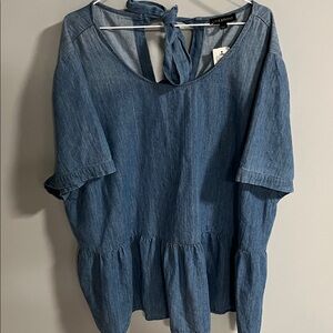 Lane Bryant Blue Denim Blouse